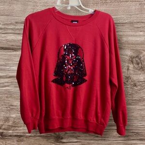 Star Wars red sequin Darth Vader sweatshirt. Medium.